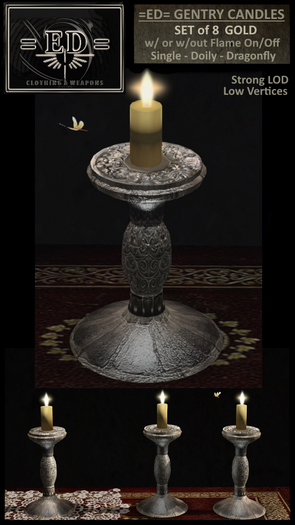 =ED= GENTRY CANDLES - (Gold FATPACK)