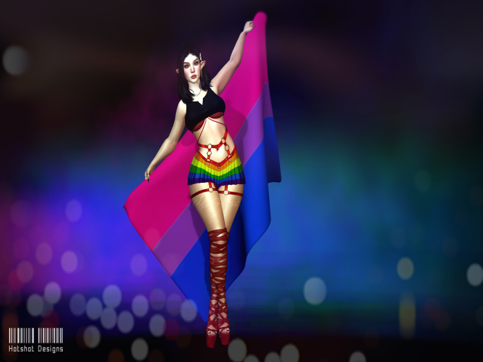 ::HD:: Bisexual Pride Flag pose