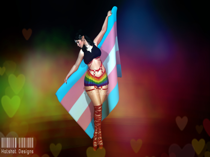 ::HD:: Transgender Pride Flag pose
