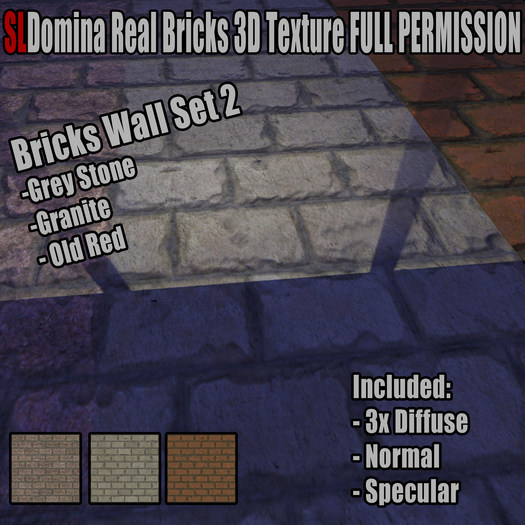 Second Life Marketplace - [FP] SLDomina Professional 3D 3 Colors Bricks ...