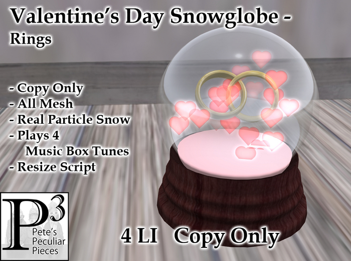 [P3] - Valentine's Day Snowglobe - Rings