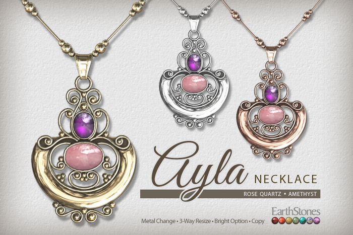 EarthStones Ayla Necklace ~ Rose Quartz