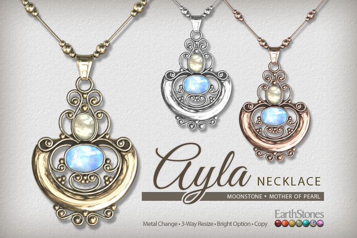 EarthStones Ayla Necklace ~ Moonstone