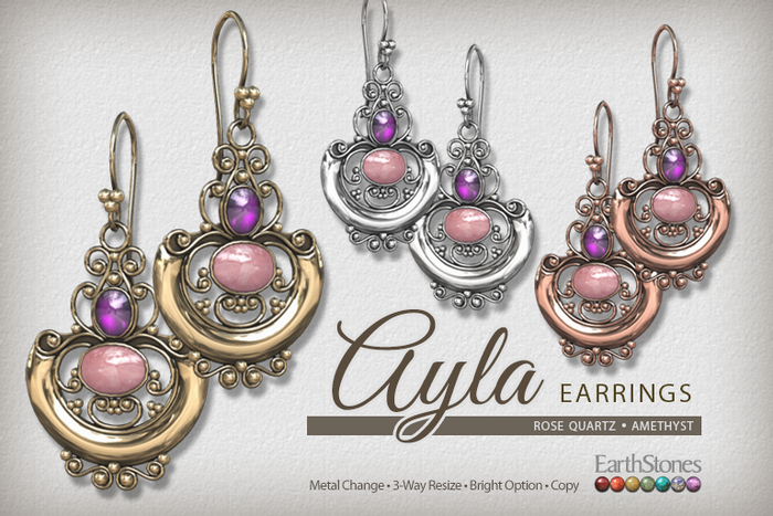 EarthStones Ayla Earrings ~ Rose Quartz