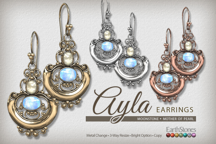 EarthStones Ayla Earrings ~ Moonstone