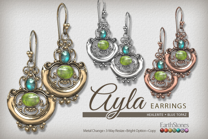 EarthStones Ayla Earrings ~ Healerite