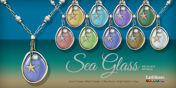 EarthStones Sea Glass Necklace ~ Fatpack