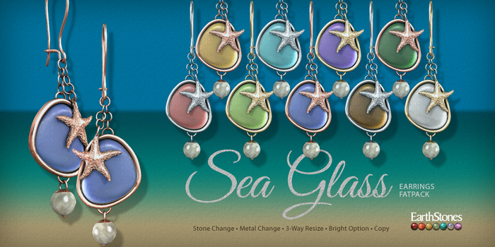 EarthStones Sea Glass Earrings ~ Fatpack