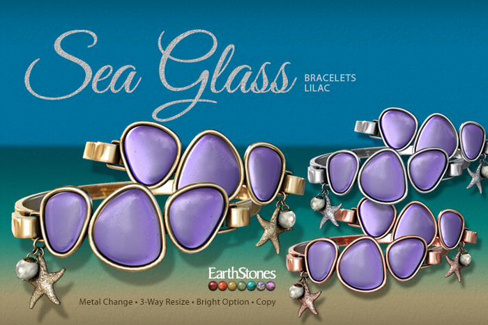 EarthStones Sea Glass Bracelet ~ Lilac
