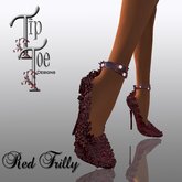 TIPTOE Red Frilly With Diamonds Heels