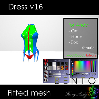 Second Life Marketplace - Furry Andy - Dress v16 for Andy Cat/Horse/Fox