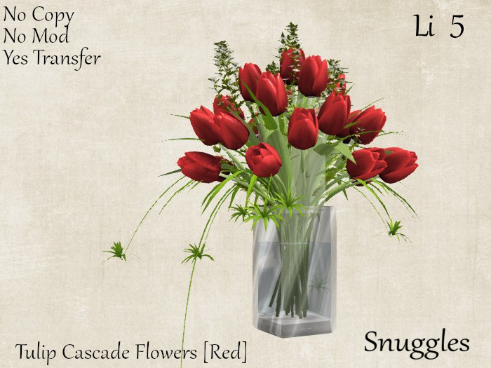 Tulip Cascade Flowers [Red] 