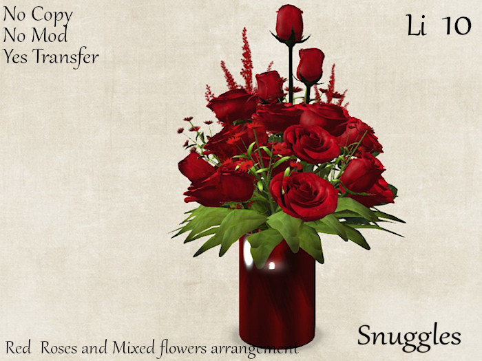 Red  Roses and Mixed flowers arrangement 