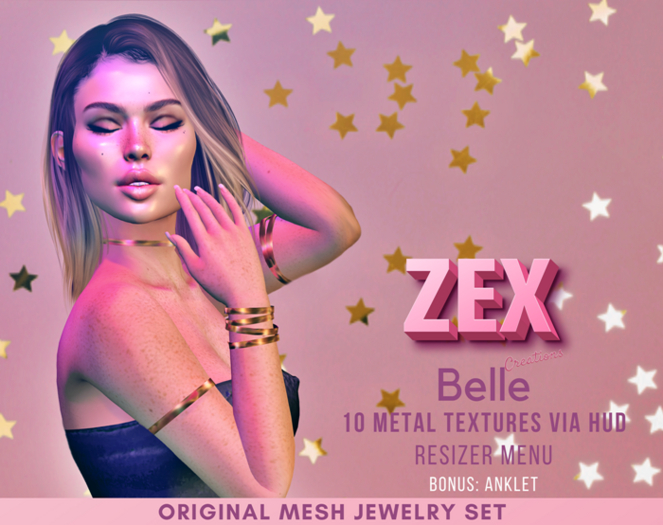 Belle Mesh Jewelry set / HUD texture & Resizer