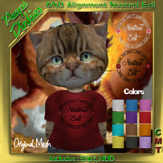 Peeps Dinkies DnD Alignment Shirt Dinkie Neutral Evil