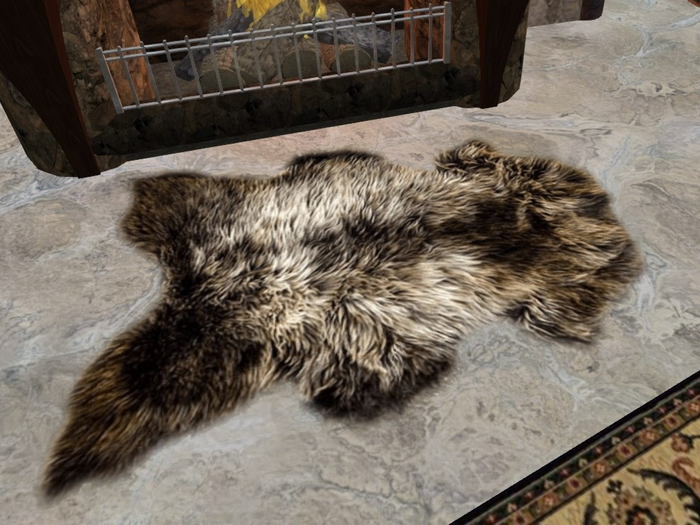 Brown Grey Fur mottled, Rug, Carpet, Animalskin (02.2022)