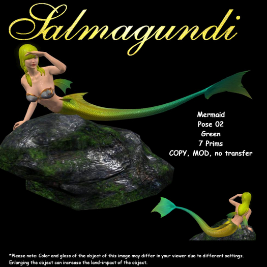 Mermaid - Pose 02 - Green