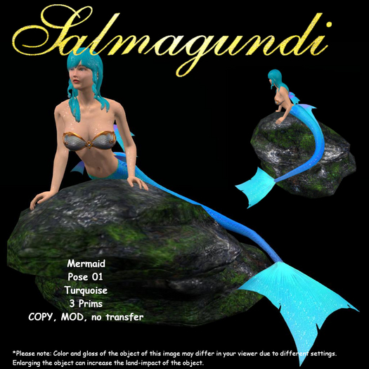Mermaid - Pose01 - Turquoise