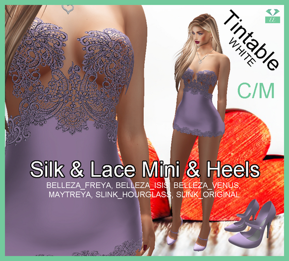 Silk & Lace Mini & Heels Tintable White