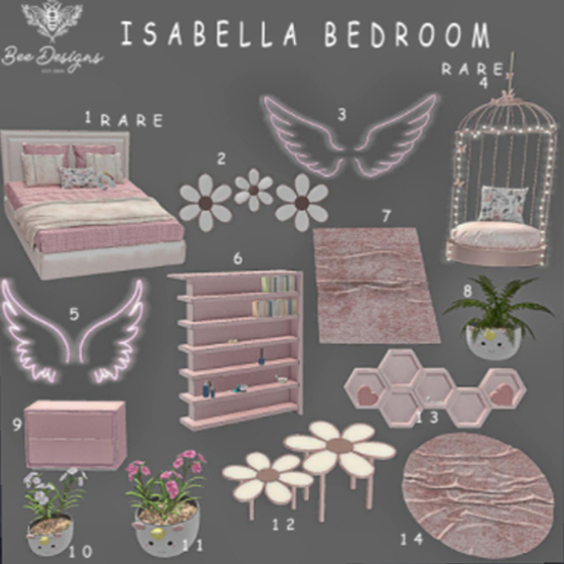01 Bee Designs Isabella Bedroom RARE