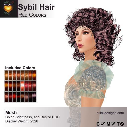 A&A Sybil Hair Red Colors V2