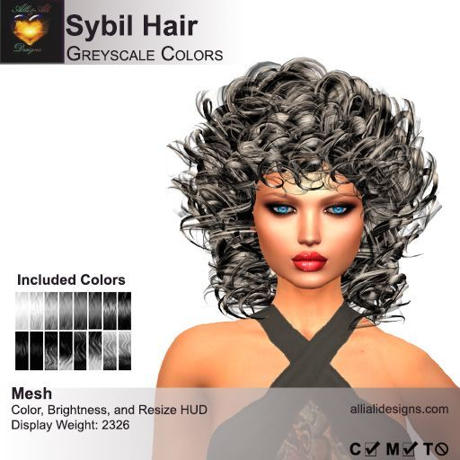A&A Sybil Hair Greyscale Colors V2 