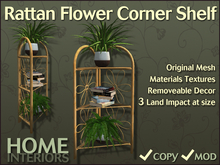 Home Interiors: Rattan Flower Corner Shelves (BOXED)