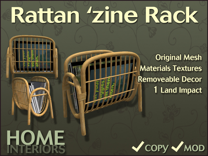 Home Interiors: Rattan Magazine Rack (BOXED)