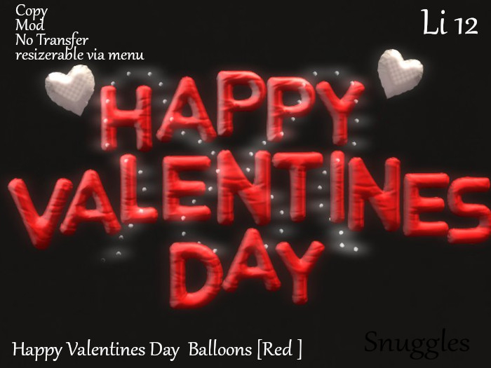 Happy Valentines Day  Balloons [red] 