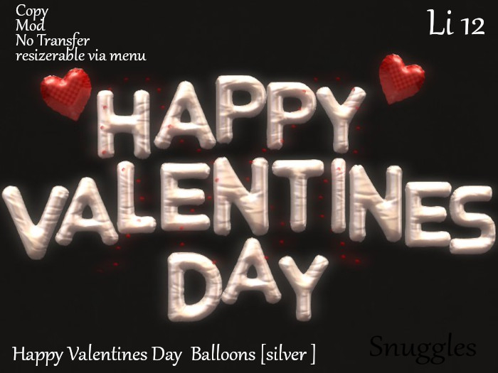 Happy Valentines Day  Balloons [silver]