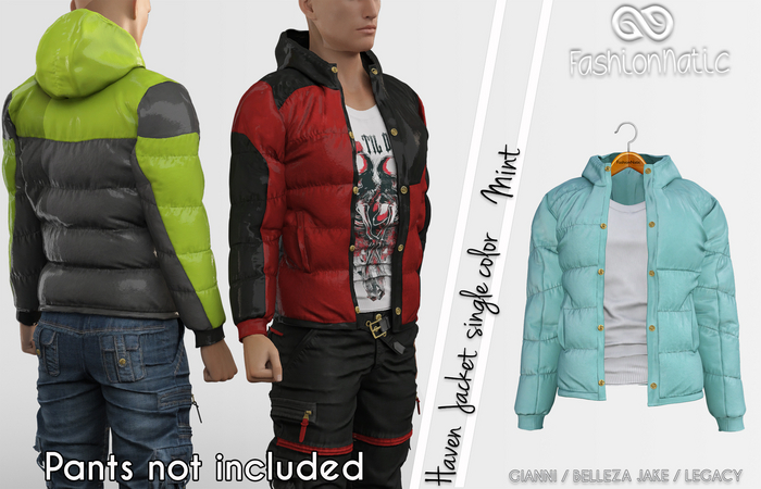 Haven Male Jacket Mint - Signature Gianni, Belleza Jake , Legacy - FashionNatic