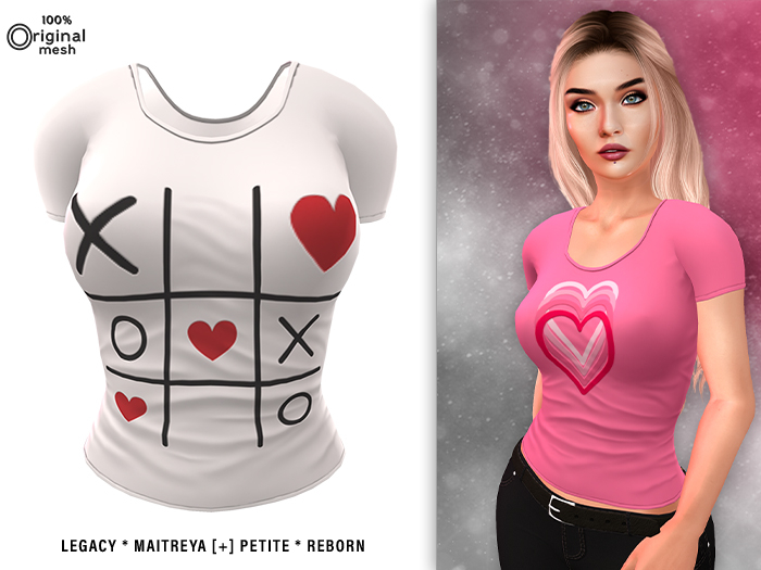 SlackrT Valentine Shirt {XOXO} 2022 for Legacy, Maitreya [+] Petite, Reborn