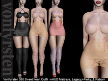 VonFyrsten 380 Sweet heart Outfit Dress Mesh Maitreya Legacy Reborn  Woman's Clothes Apparel Outfit Heels Boots