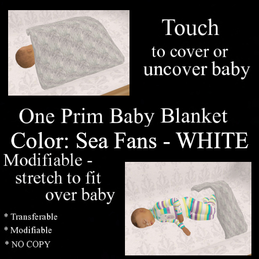 Sea Fans WHITE Baby Blanket