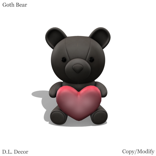 * D.L. Decor Goth Bear Decor