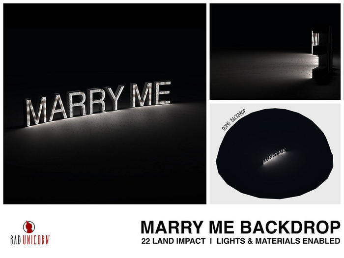 [Bad Unicorn] Marry Me Backdrop