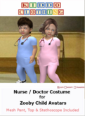 *KC* Nurse / Doctor Costume for Zooby Child Avatars