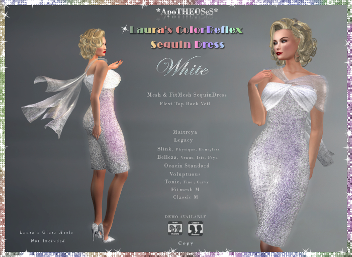 White Laura's ColorReflex Sequin Dress