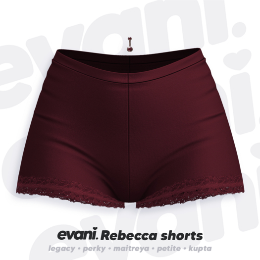 evani. Rebecca shorts. wine