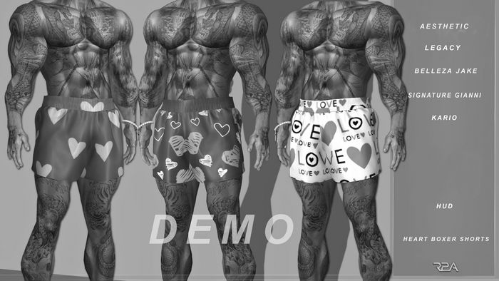 R2A- HEART BOXER SHORTS DEMO