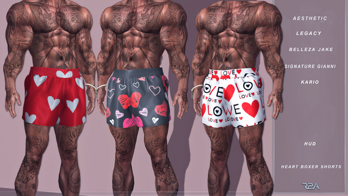 R2A- HEART BOXER SHORTS