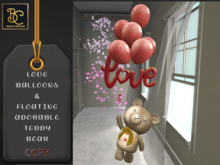 BMC3982 - ANIMATED LOVE BALLOONS & FLOATING ADORABLE TEDDY BEAR - TOUCH TO RESIZE