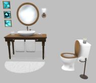 Bathroom Setup, You pick the colors - Vanity, Stool, Mirror, Pictures, Candles