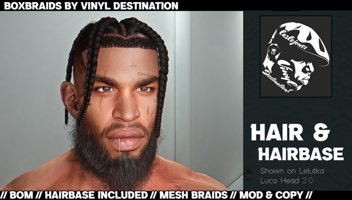 [Vinyl Destination] Boxbraids Hair & Hairbase Included
