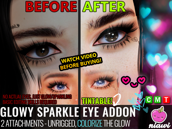 Sparkle Eyes Glowy (Eye Addon) - Niawi