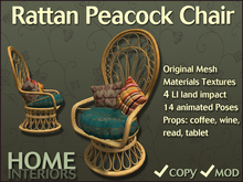 Home Interiors: Rattan Peacock Chair (BOXED)