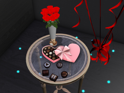 Heart Shaped Chocolate Box Open Box & Decor - Valentines Day