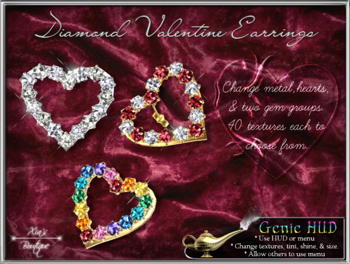 Diamond Valentine  Heart Earrings