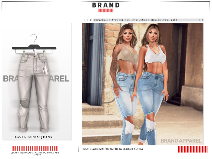 Brand Apparel - Layla Ripped Jeans (White)