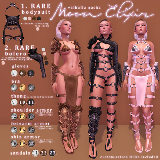 Moon Elixir - Valhalla - Onyx - 9 PC SET w/both RARES